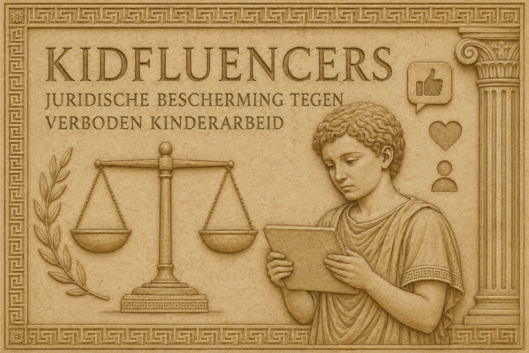 Jongen met tablet, omringd door symbolen van rechtvaardigheid en sociale media. Jongen met tablet, omringd door symbolen van rechtvaardigheid en sociale media.