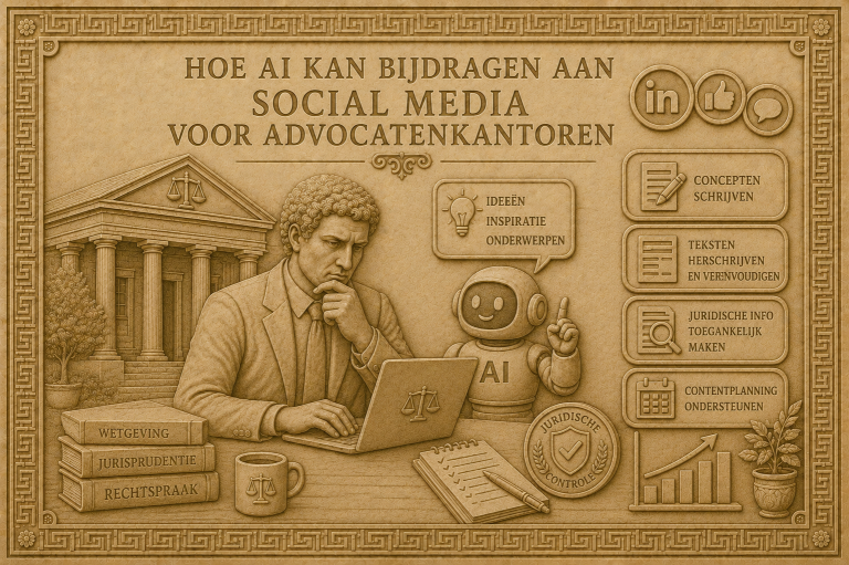 Vrouw in een zwart jasje met tablet, met weegschaal en sociale media-iconen op de achtergrond. Vrouw in een zwart jasje met tablet, met weegschaal en sociale media-iconen op de achtergrond.